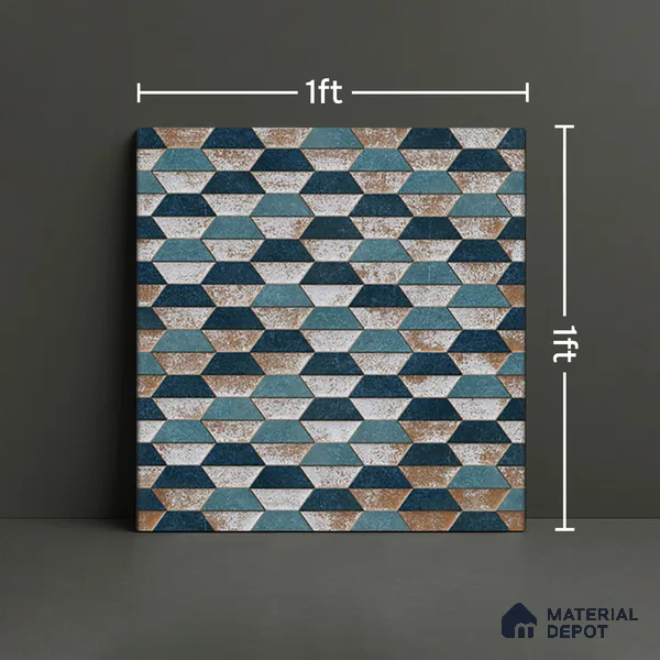 Geometric Wall & Floor Tile TL 07237 Alpi 4001 Granula 1 ft x 1 ft Ceramic Matte Finish - 9 mm  | 2 mm Spacer is Mandatory | Please Expect a Slight Variation of Pattern (Sample)
